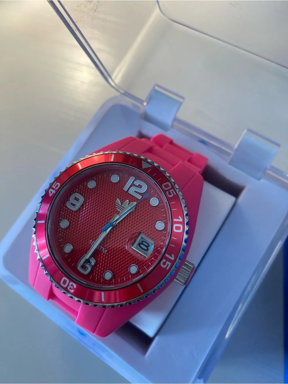 adidas Originals Hot Pink Silicone Sport Watch